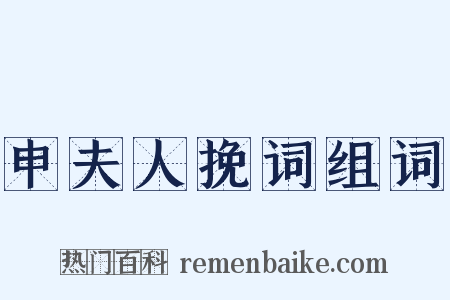 申夫人挽词组词是什么意思的图片